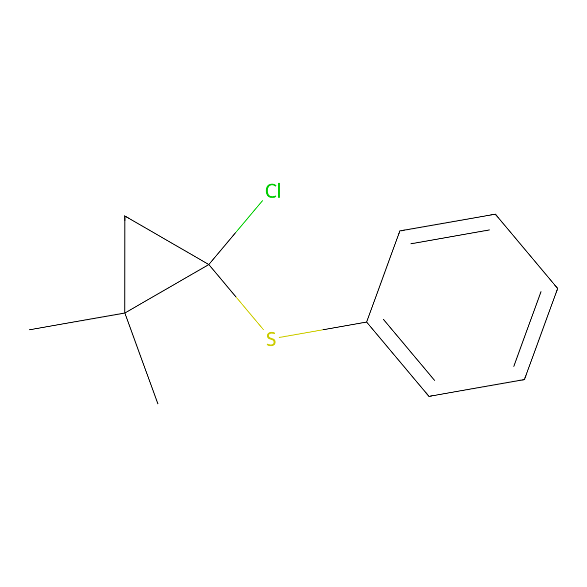 [(1-Chloro-2,2-dimethylcyclopropyl)thio]benzene molecular structure, CAS 5533-19-7