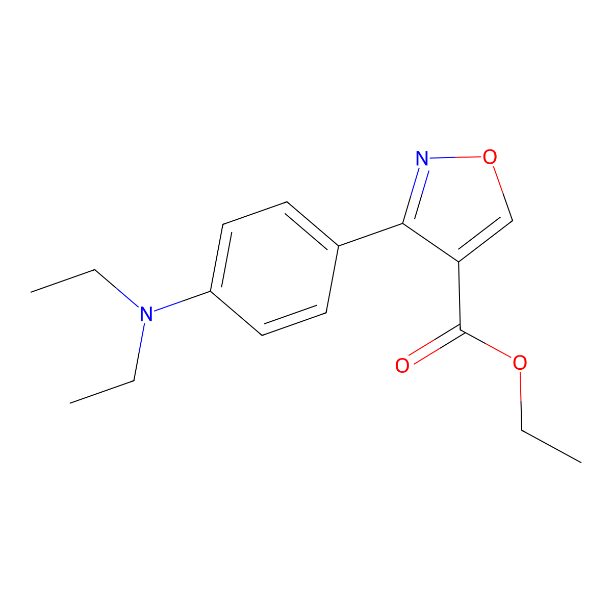 Ethyl 3-[4-(diethylamino)phenyl]-1,2-oxazole-4-carboxylate molecular structure, CAS 5533-25-5