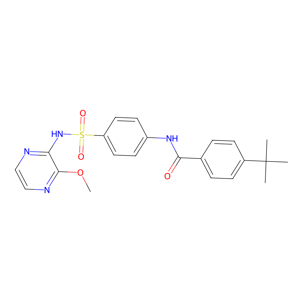 4-tert-butyl-N-[4-[(3-methoxypyrazin-2-yl)sulfamoyl]phenyl]benzamide molecular structure, CAS 5533-96-0