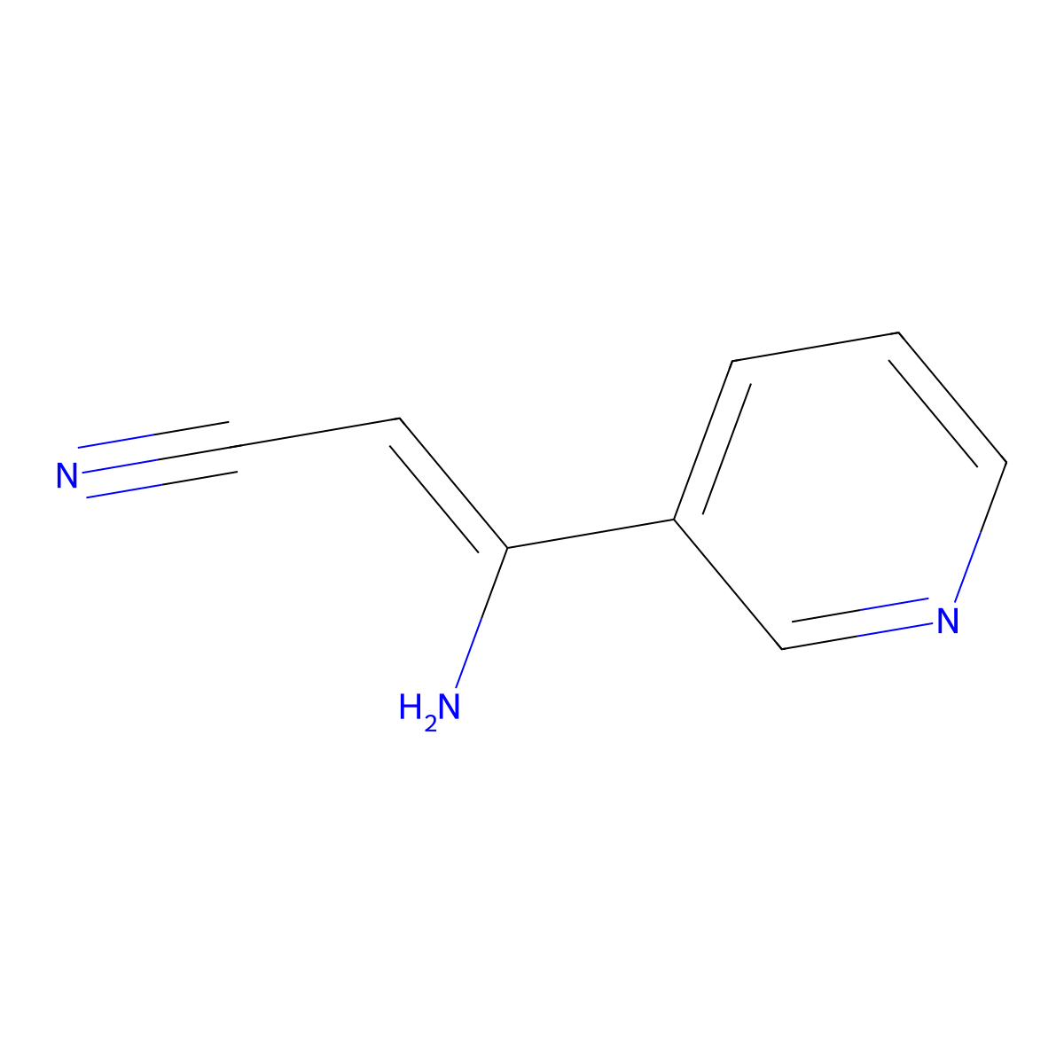 3-Amino-3-(pyridin-3-yl)prop-2-enenitrile molecular structure, CAS 55330-45-5