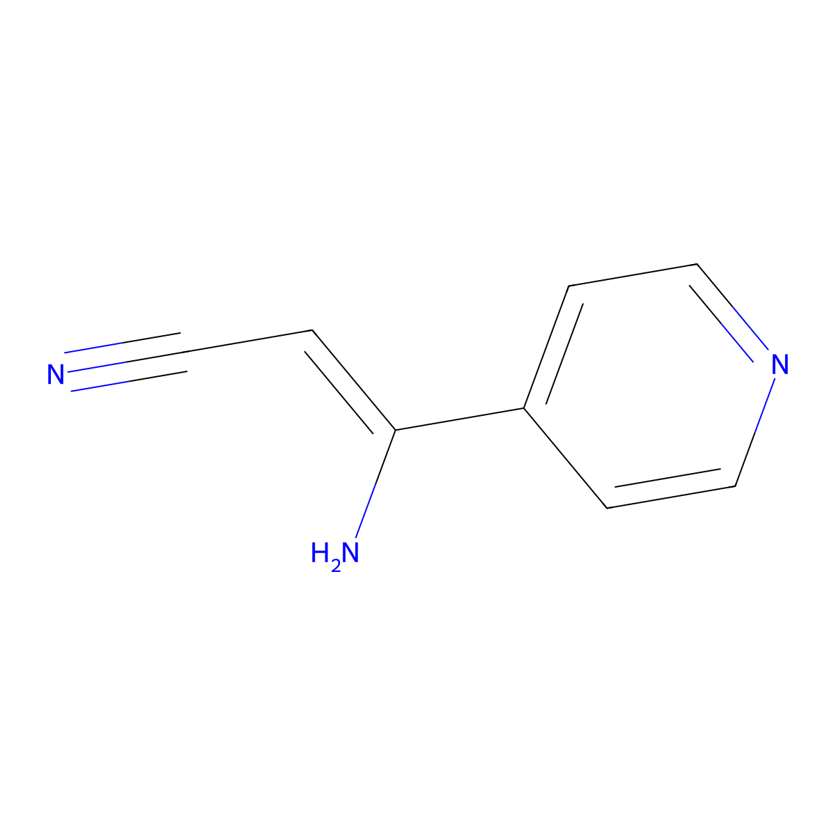 3-Amino-3-(4-pyridyl)acrylonitrile molecular structure, CAS 55330-53-5