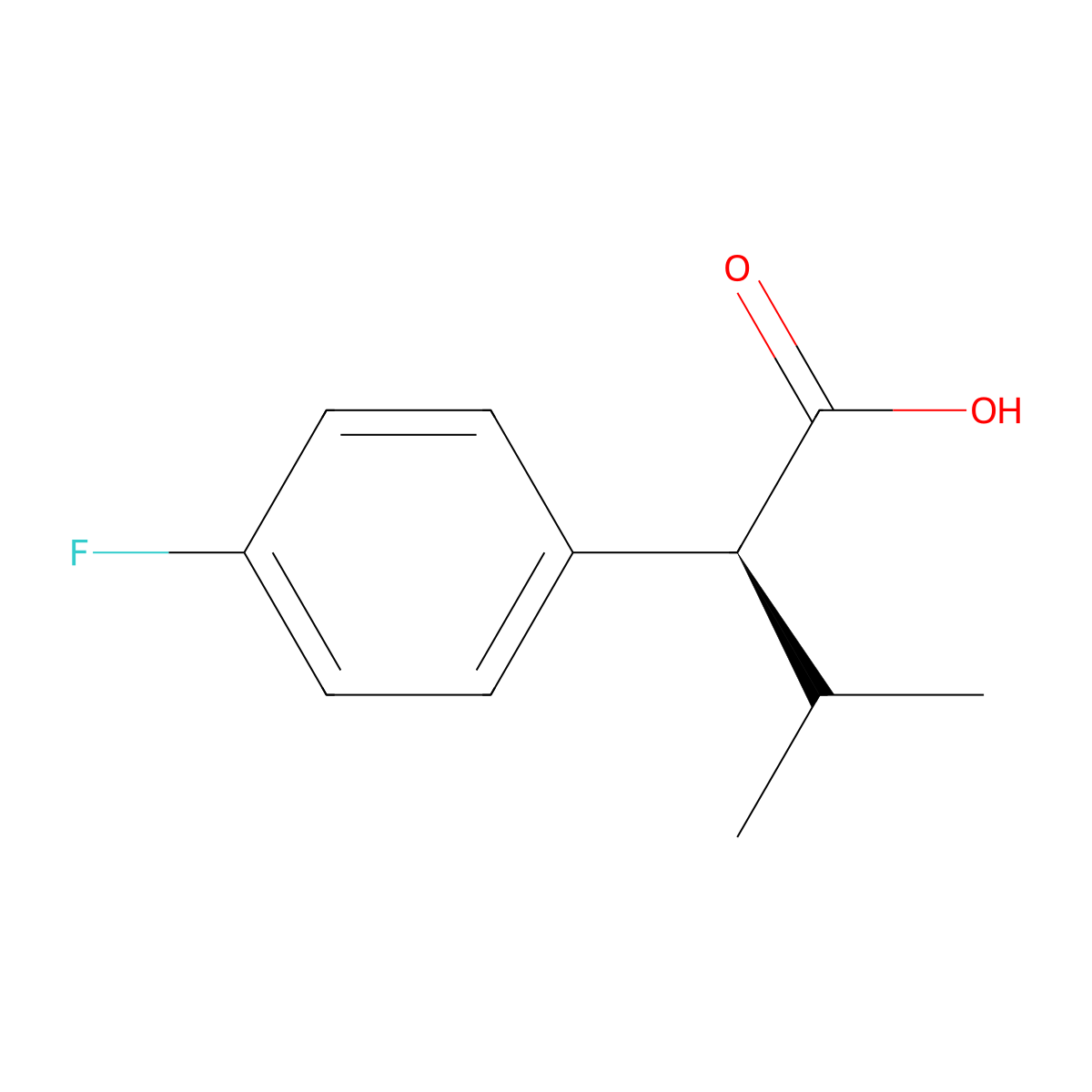 (S)-2-(4-Fluorophenyl)-3-methylbutanoic acid molecular structure, CAS 55332-37-1