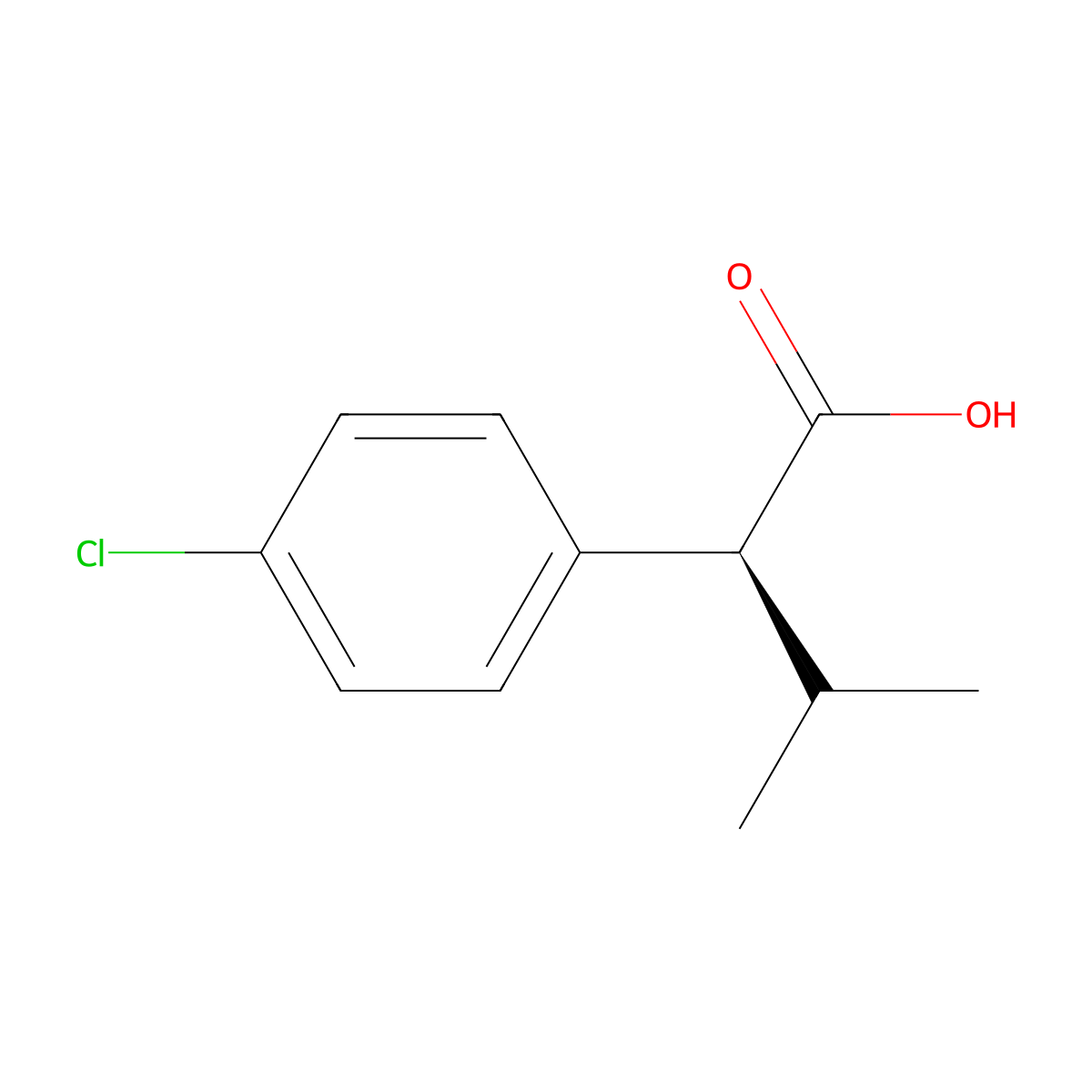 (alphaS)-4-Chloro-alpha-(1-methylethyl)benzeneacetic acid molecular structure, CAS 55332-38-2