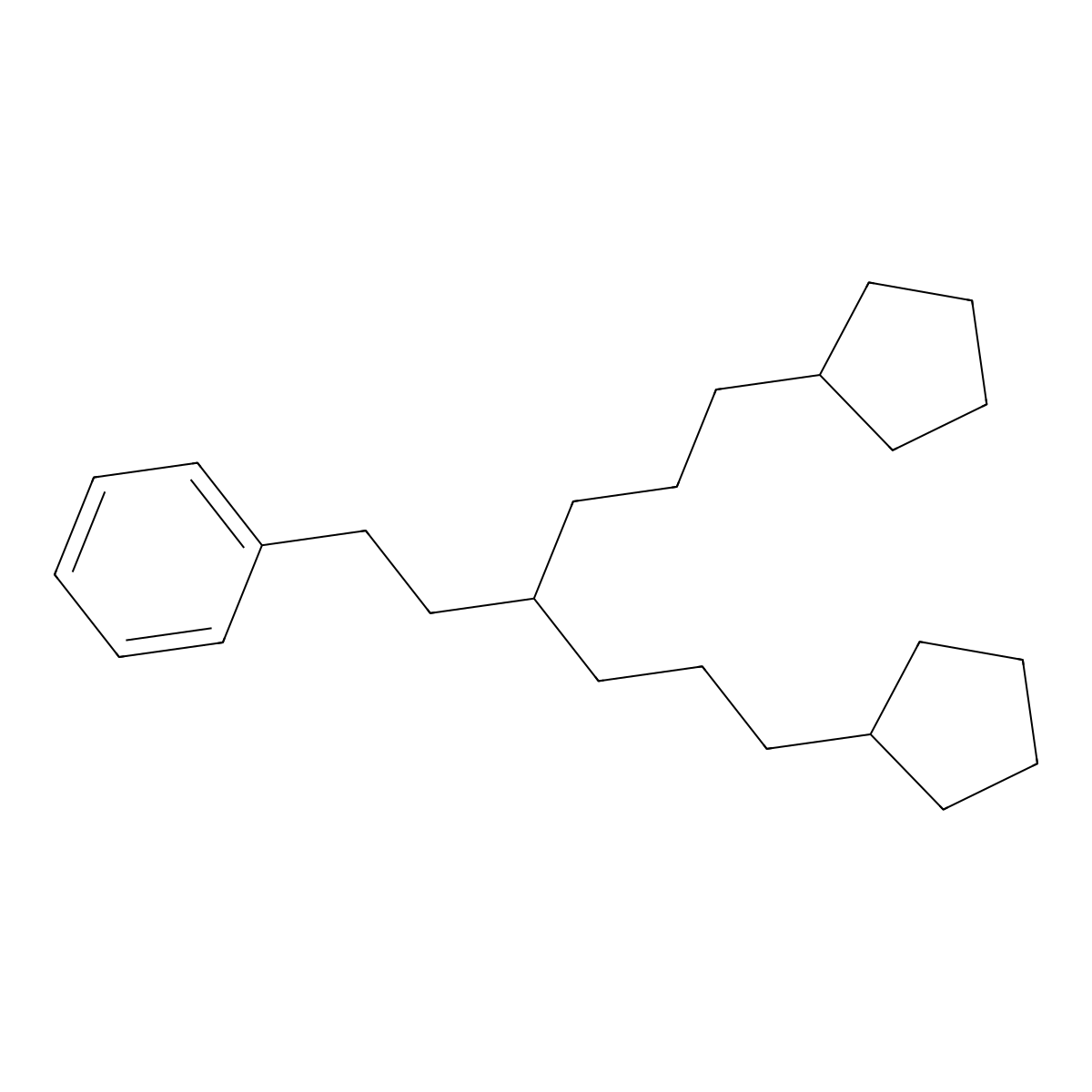 Benzene, [6-cyclopentyl-3-(3-cyclopentylpropyl)hexyl]- molecular structure, CAS 55334-31-1