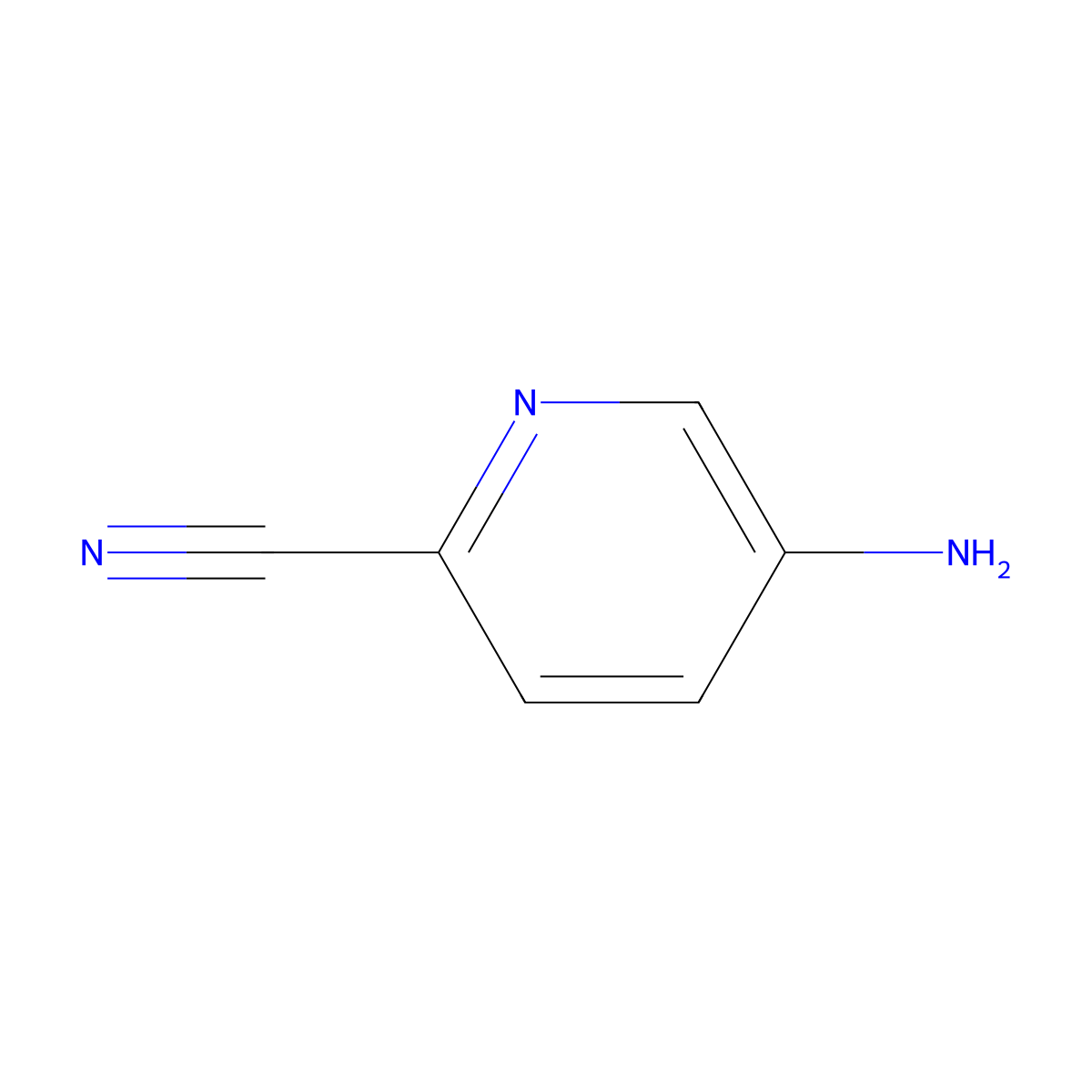 5-Aminopyridine-2-carbonitrile molecular structure, CAS 55338-73-3