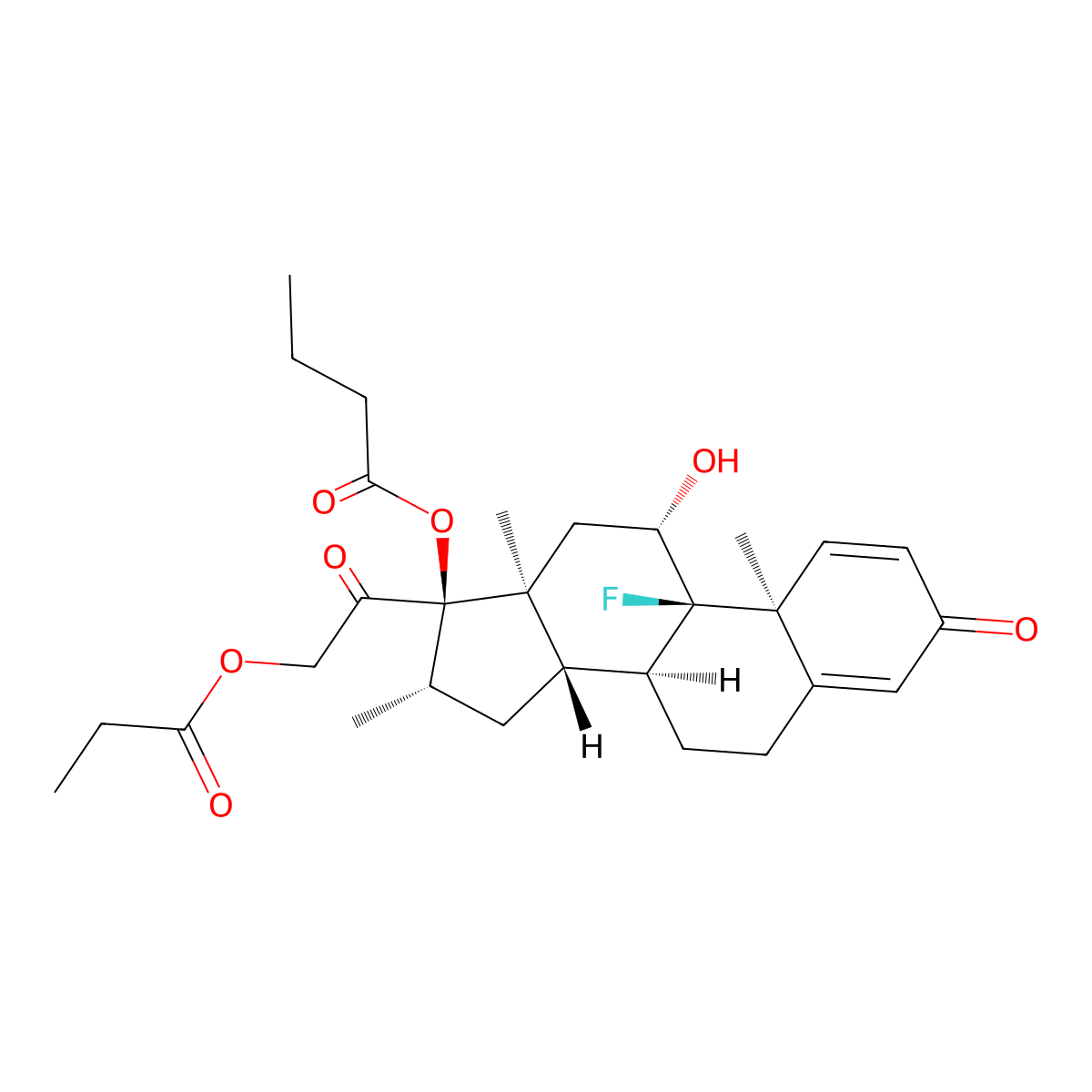 Betamethasone Butyrate Propionate molecular structure, CAS 5534-02-1