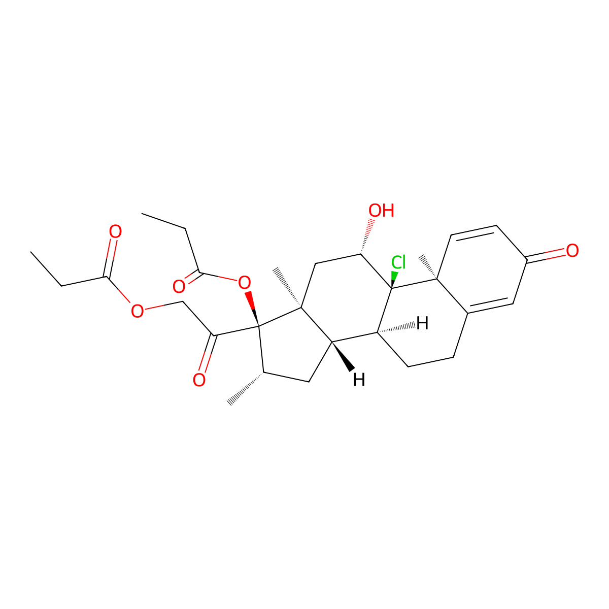 Beclomethasone Dipropionate molecular structure, CAS 5534-09-8