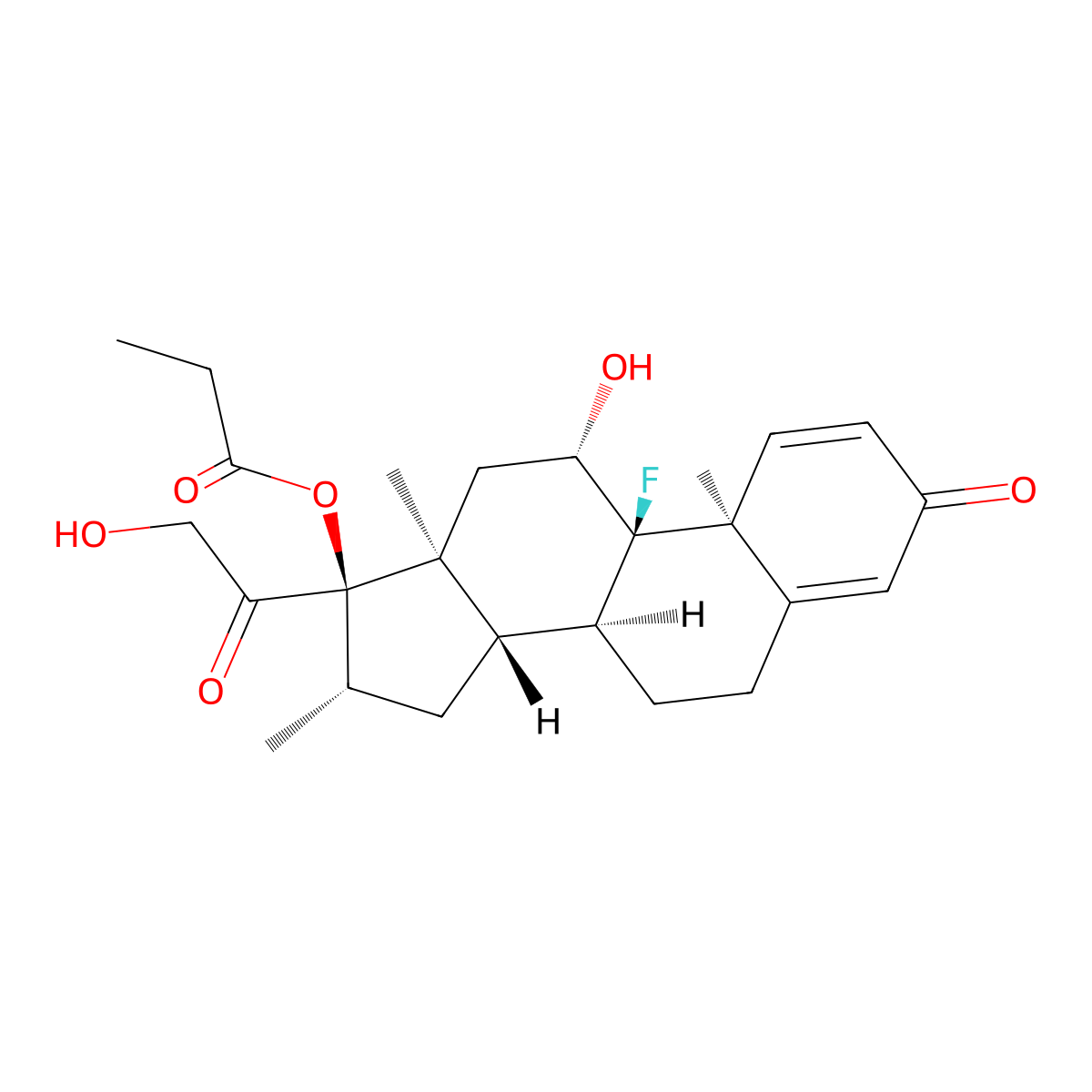 Betamethasone 17-propionate molecular structure, CAS 5534-13-4