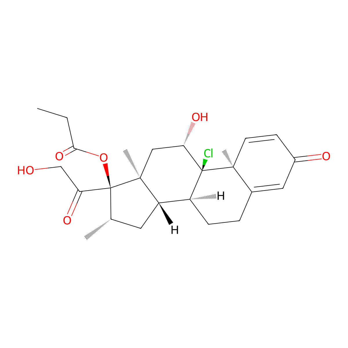 Beclomethasone 17-Monopropionate molecular structure, CAS 5534-18-9