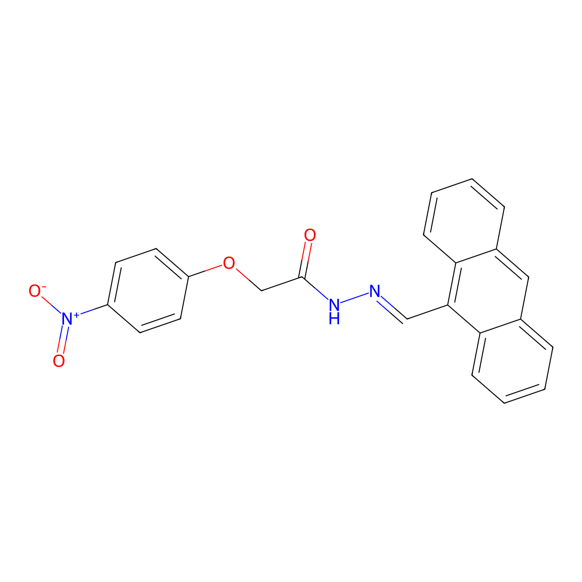 N-(anthracen-9-ylmethylideneamino)-2-(4-nitrophenoxy)acetamide molecular structure, CAS 5534-56-5