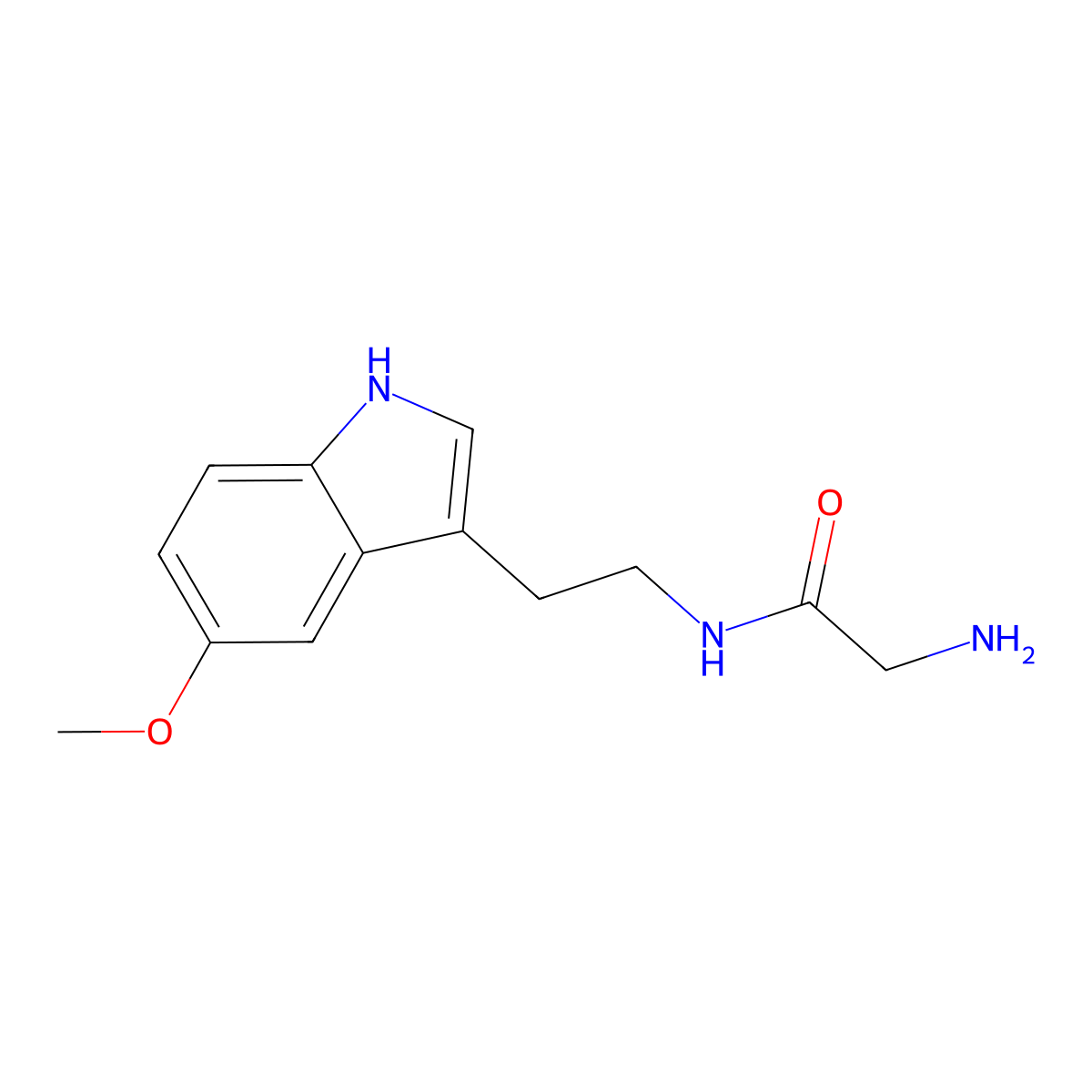 2-Amino-N-[2-(5-methoxy-1H-indol-3-yl)ethyl]acetamide molecular structure, CAS 5534-88-3