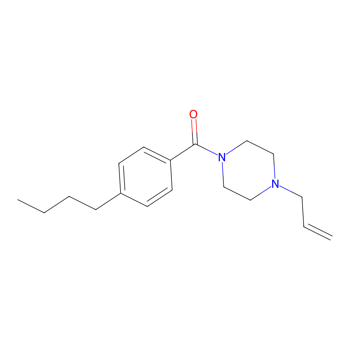 4-Butylphenyl 4-prop-2-enylpiperazinyl ketone molecular structure, CAS 55340-07-3