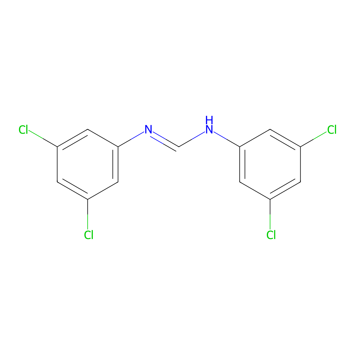 Methanimidamide, N,N'-bis(3,5-dichlorophenyl)- molecular structure, CAS 55346-82-2