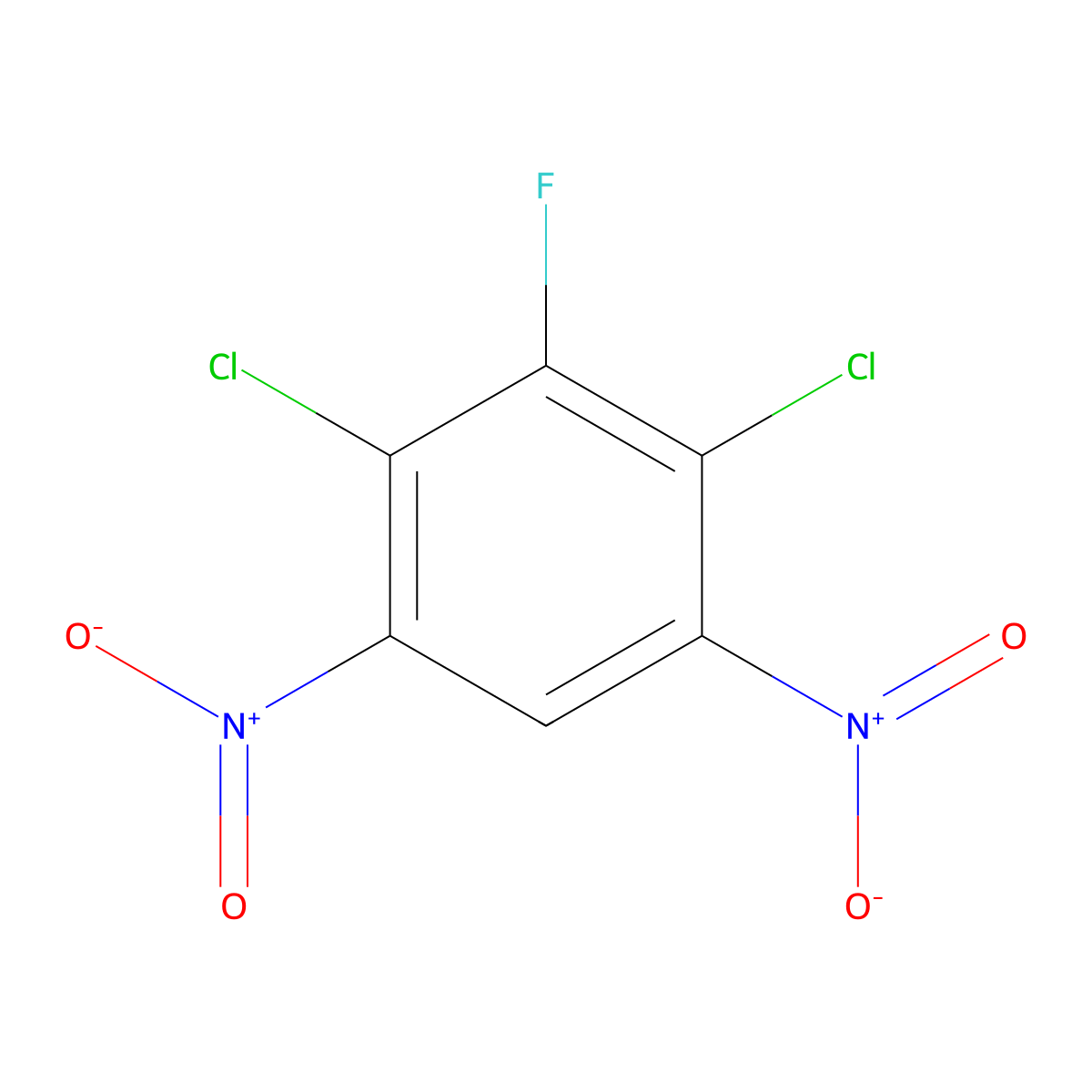 2,4-Dichloro-3-fluoro-1,5-dinitrobenzene molecular structure, CAS 55346-92-4