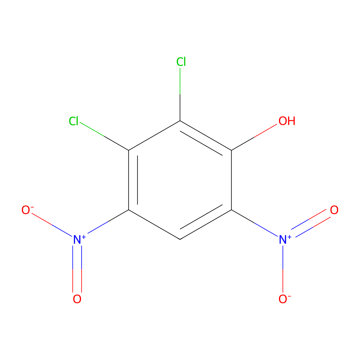 2,3-Dichloro-4,6-dinitrophenol molecular structure, CAS 55346-96-8