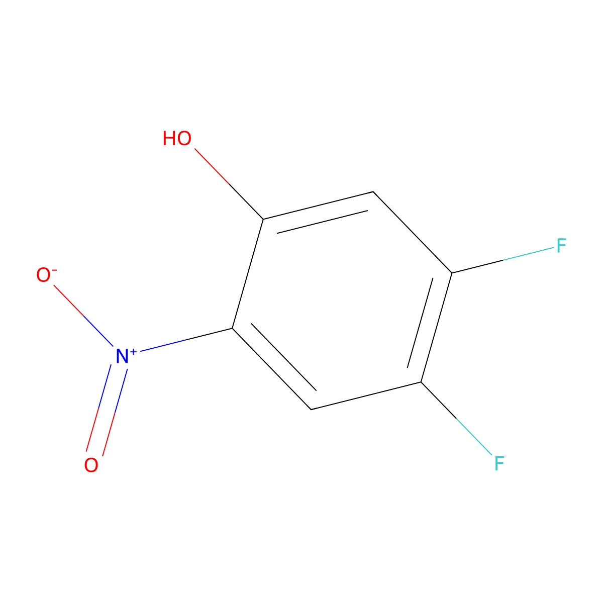 4,5-Difluoro-2-nitrophenol molecular structure, CAS 55346-97-9