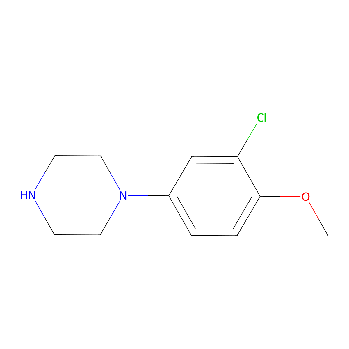 1-(3-Chloro-4-methoxyphenyl)piperazine molecular structure, CAS 55349-31-0