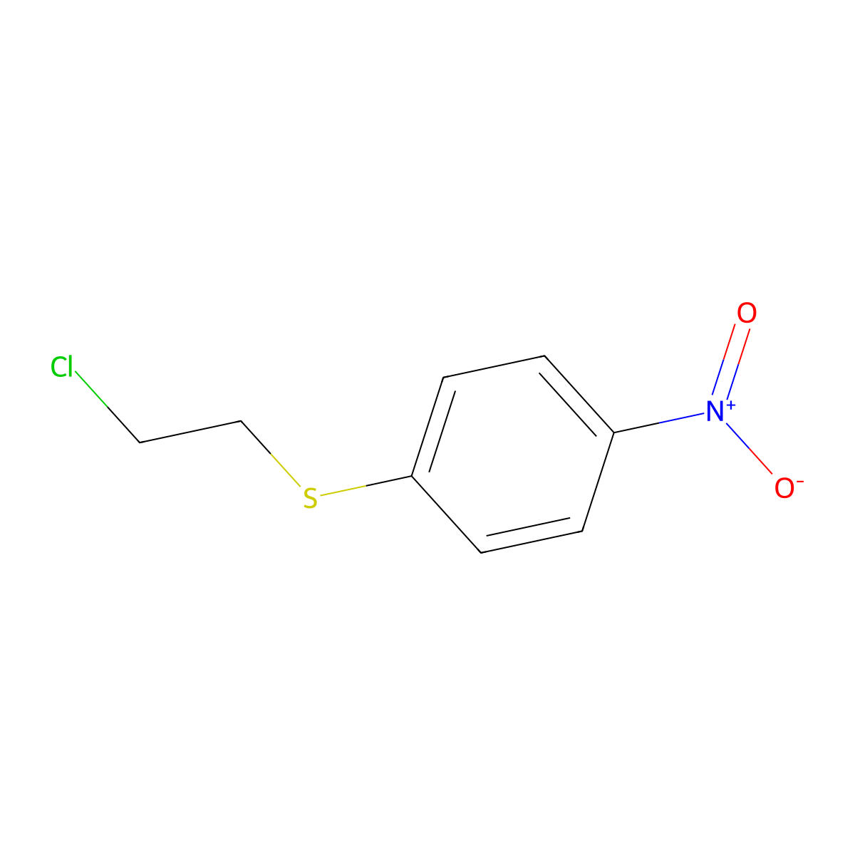 Benzene, 1-((2-chloroethyl)thio)-4-nitro- molecular structure, CAS 5535-73-9
