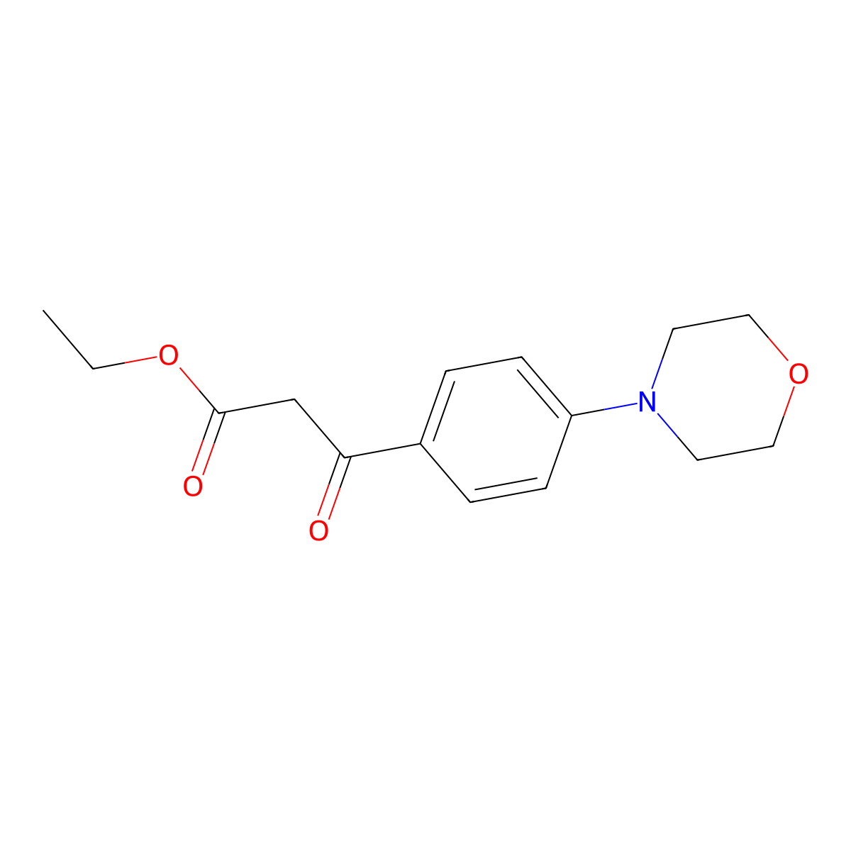 Ethyl 3-(4-morpholinophenyl)-3-oxopropanoate molecular structure, CAS 55356-46-2