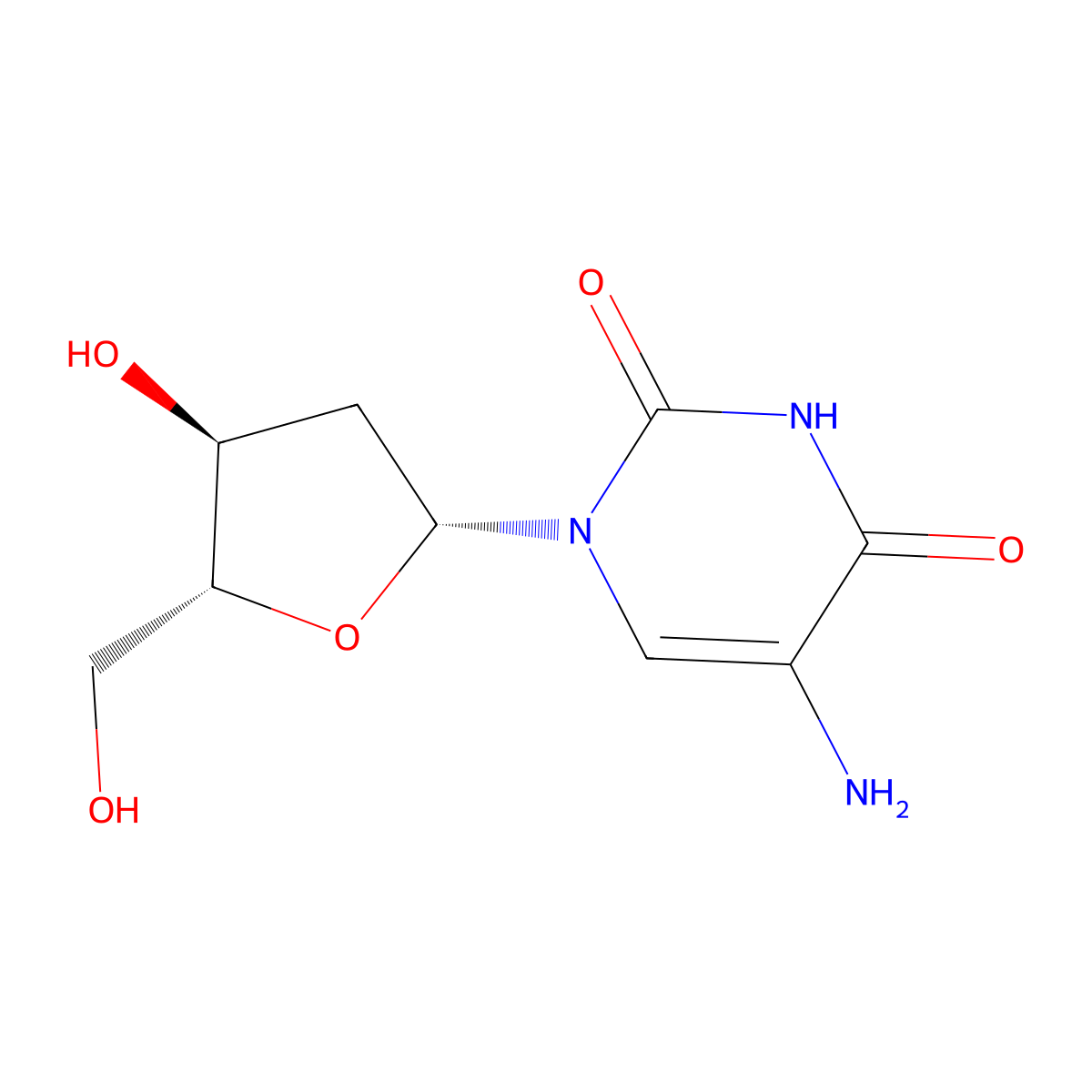 5-Amino-2'-deoxyuridine molecular structure, CAS 5536-30-1