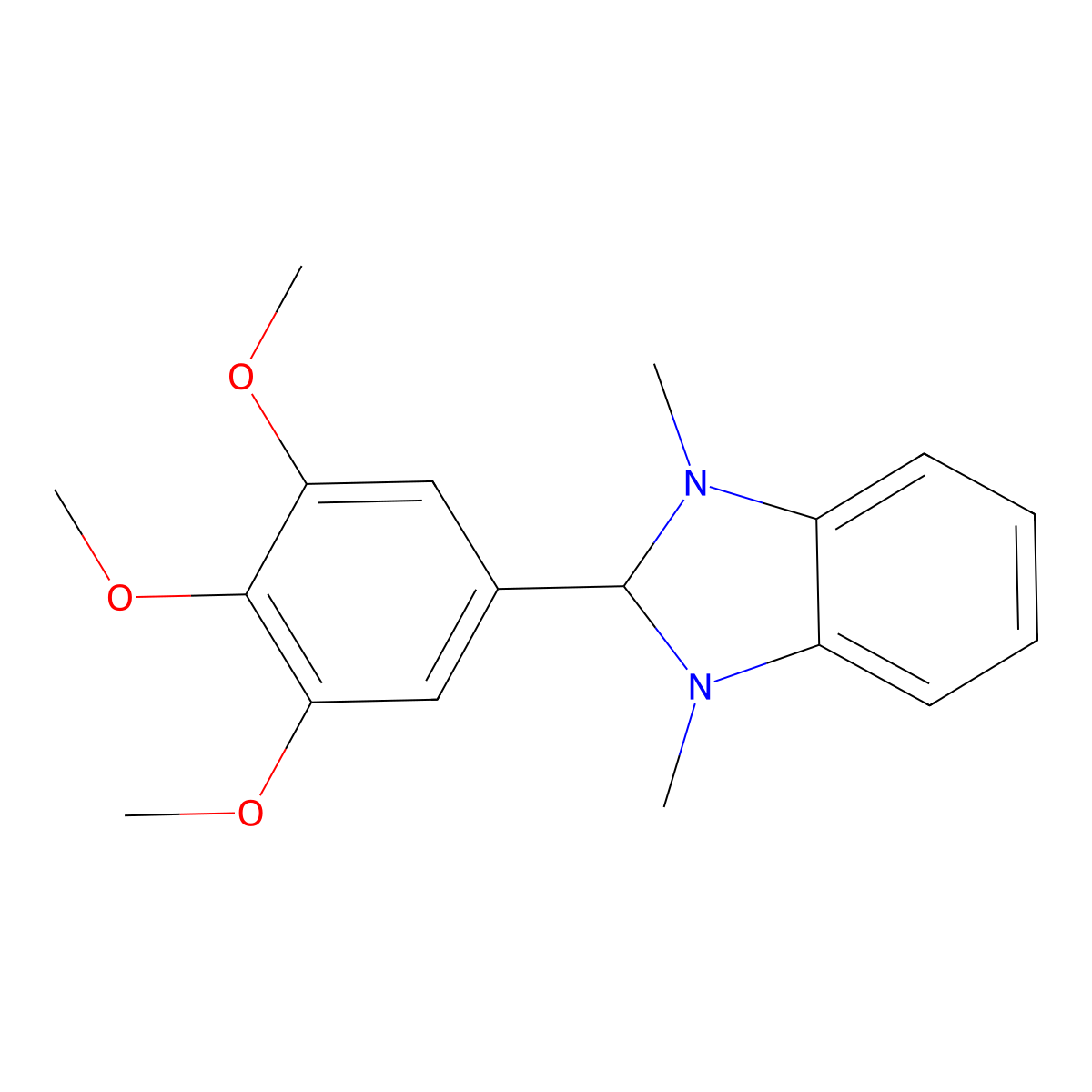 1,3-dimethyl-2-(3,4,5-trimethoxyphenyl)-2,3-dihydro-1H-benzimidazole molecular structure, CAS 5536-77-6