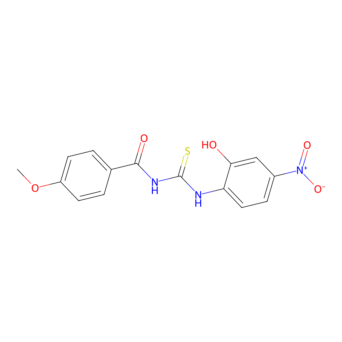 N-[(2-hydroxy-4-nitrophenyl)carbamothioyl]-4-methoxybenzamide molecular structure, CAS 5536-91-4