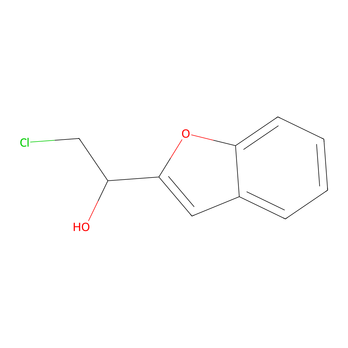 1-(1-Benzofuran-2-yl)-2-chloroethan-1-ol molecular structure, CAS 5536-93-6