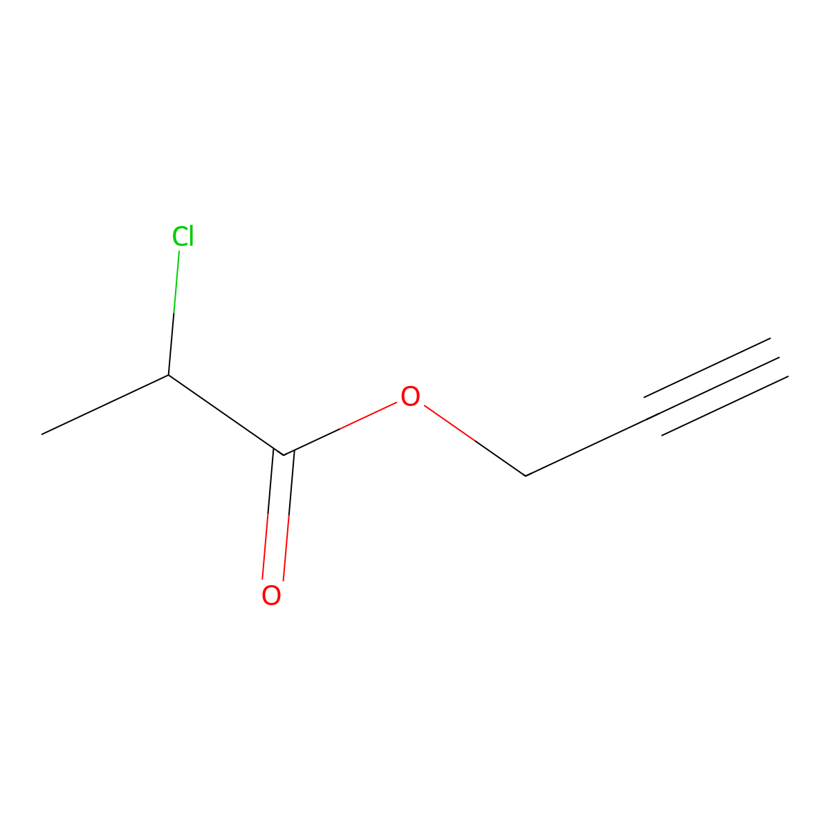 Prop-2-ynyl-2-chloropropionate molecular structure, CAS 55360-12-8