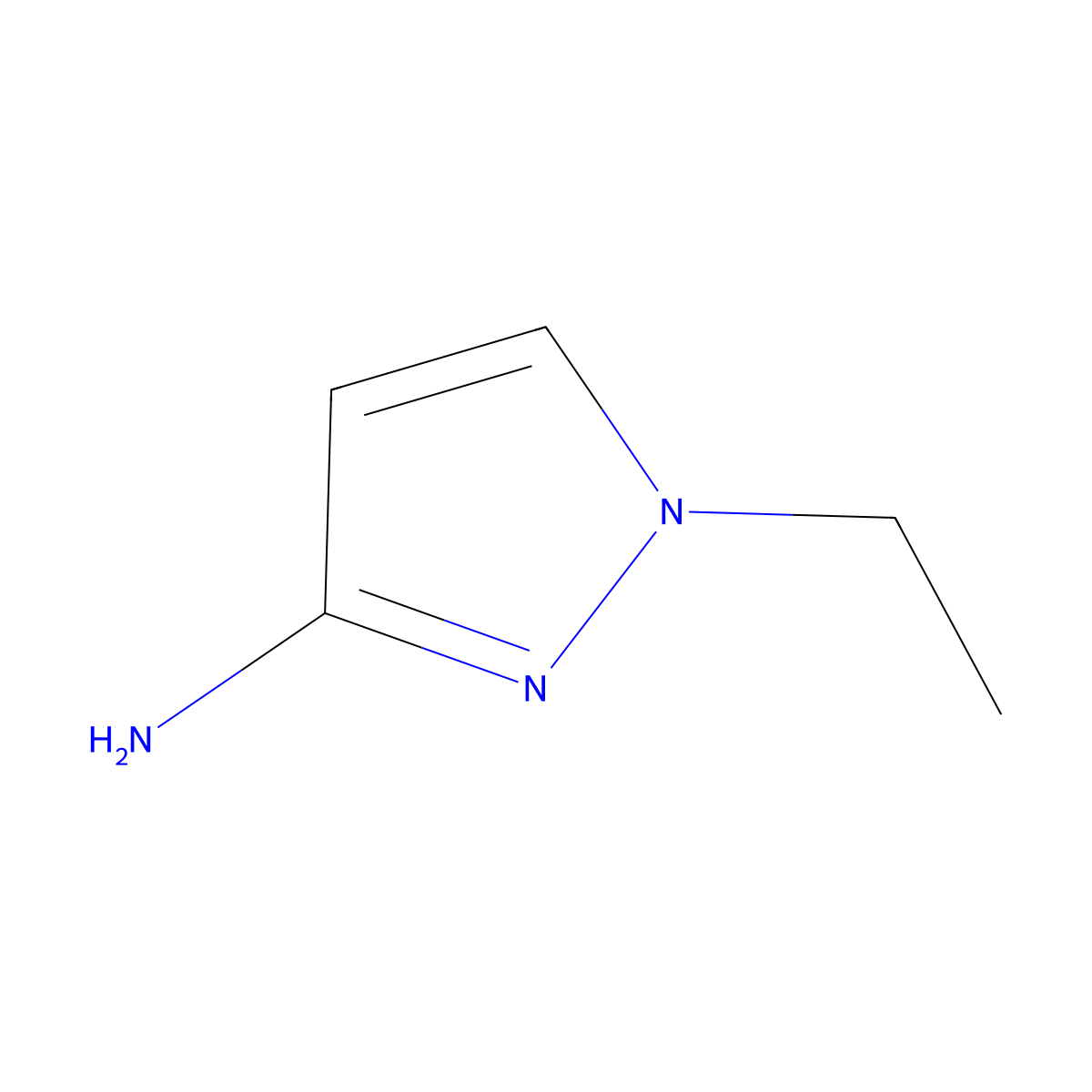 1-ethyl-1H-pyrazol-3-amine molecular structure, CAS 55361-49-4