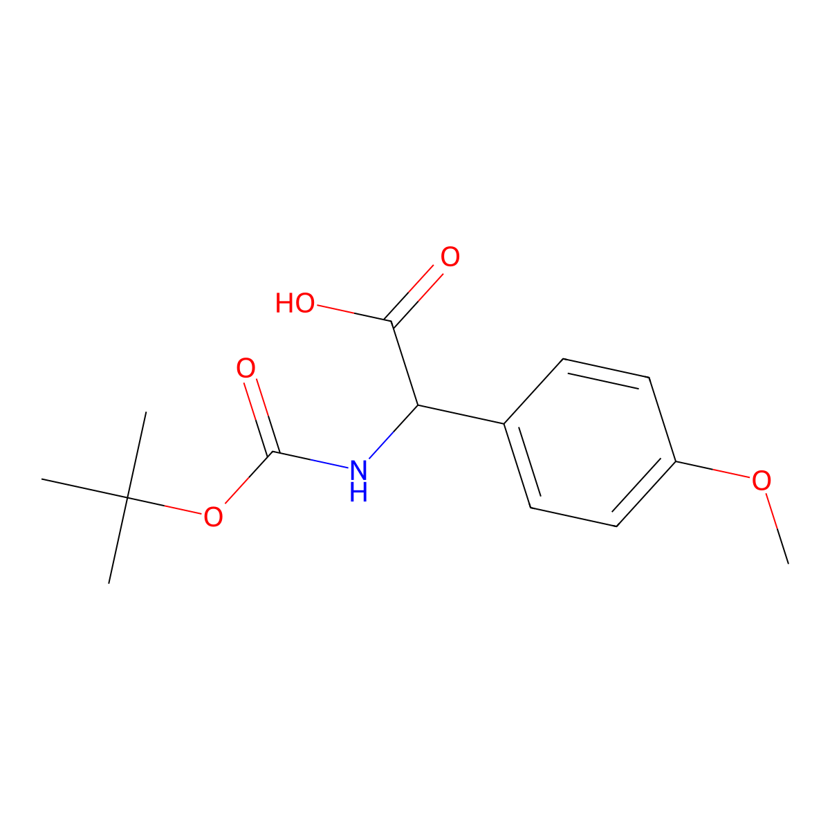 2-{[(Tert-butoxy)carbonyl]amino}-2-(4-methoxyphenyl)acetic acid molecular structure, CAS 55362-76-0
