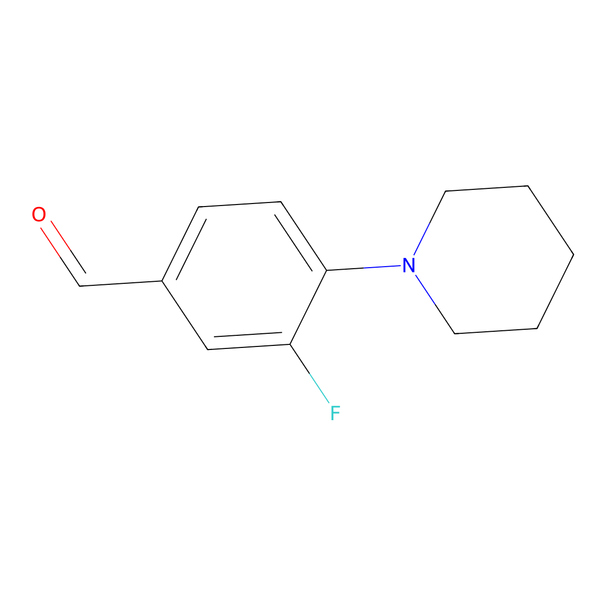 3-Fluoro-4-piperidin-1-ylbenzaldehyde molecular structure, CAS 553620-09-0