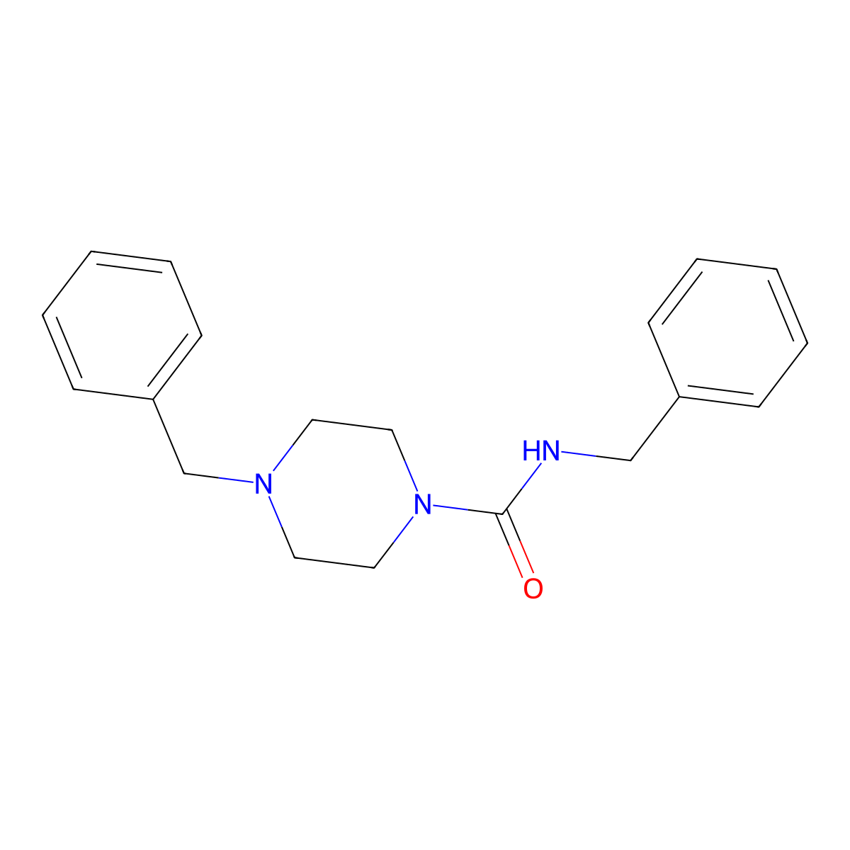 N,4-dibenzylpiperazine-1-carboxamide molecular structure, CAS 553621-12-8