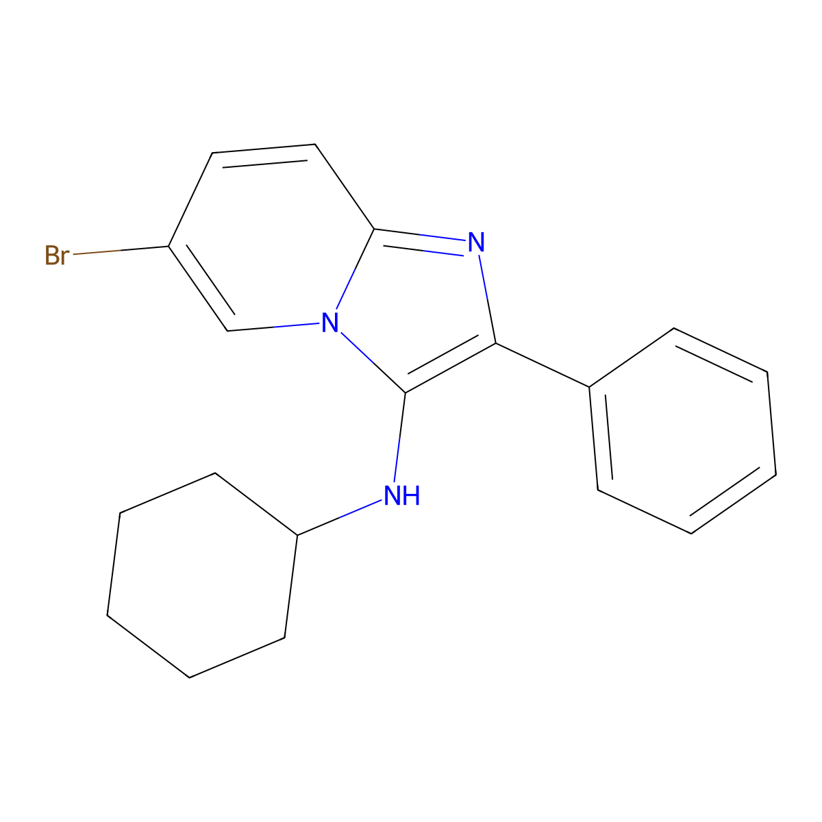 6-bromo-N-cyclohexyl-2-phenylimidazo[1,2-a]pyridin-3-amine molecular structure, CAS 553626-82-7