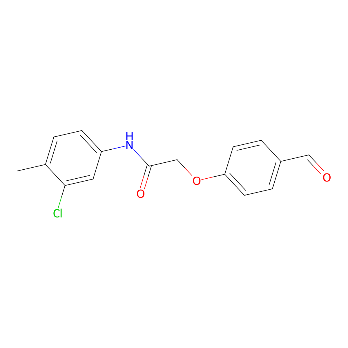 N-(3-chloro-4-methylphenyl)-2-(4-formylphenoxy)acetamide molecular structure, CAS 553628-88-9