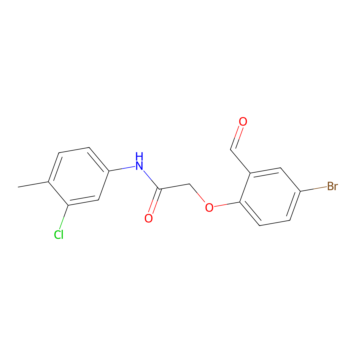 2-(4-bromo-2-formylphenoxy)-N-(3-chloro-4-methylphenyl)acetamide molecular structure, CAS 553628-98-1