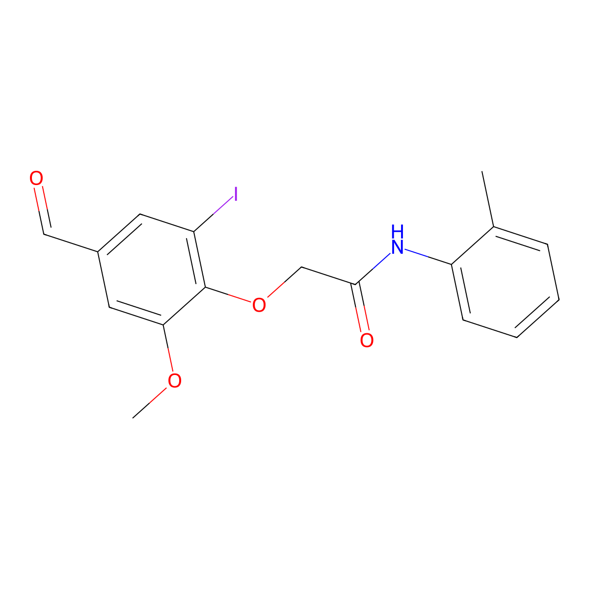 2-(4-formyl-2-iodo-6-methoxyphenoxy)-N-(2-methylphenyl)acetamide molecular structure, CAS 553629-02-0