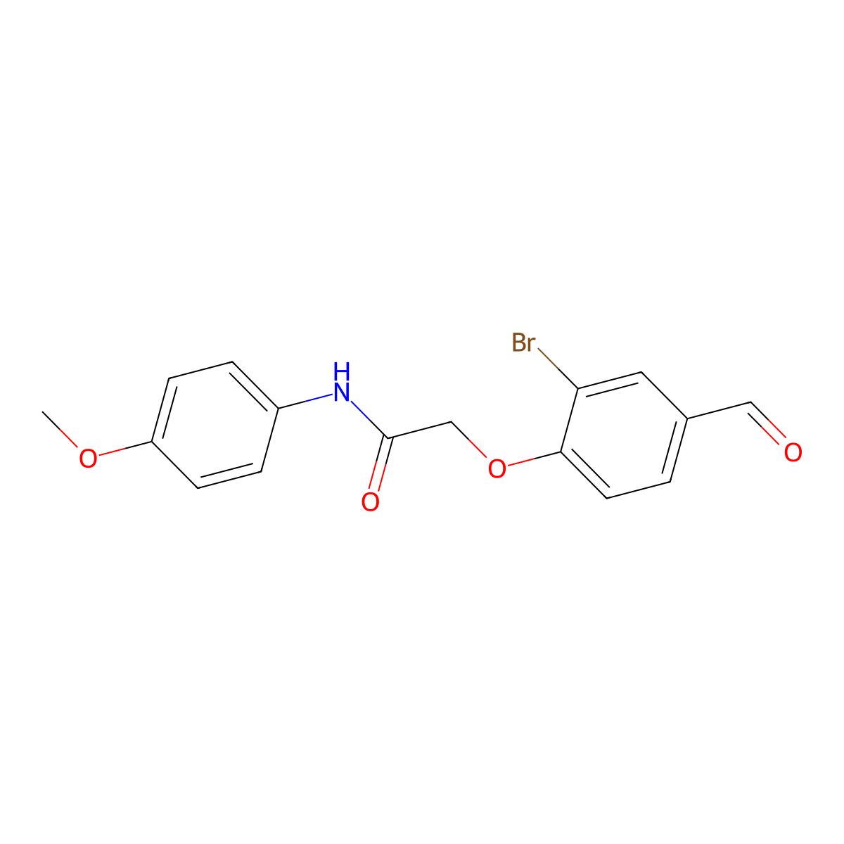 2-(2-bromo-4-formylphenoxy)-N-(4-methoxyphenyl)acetamide molecular structure, CAS 553629-32-6