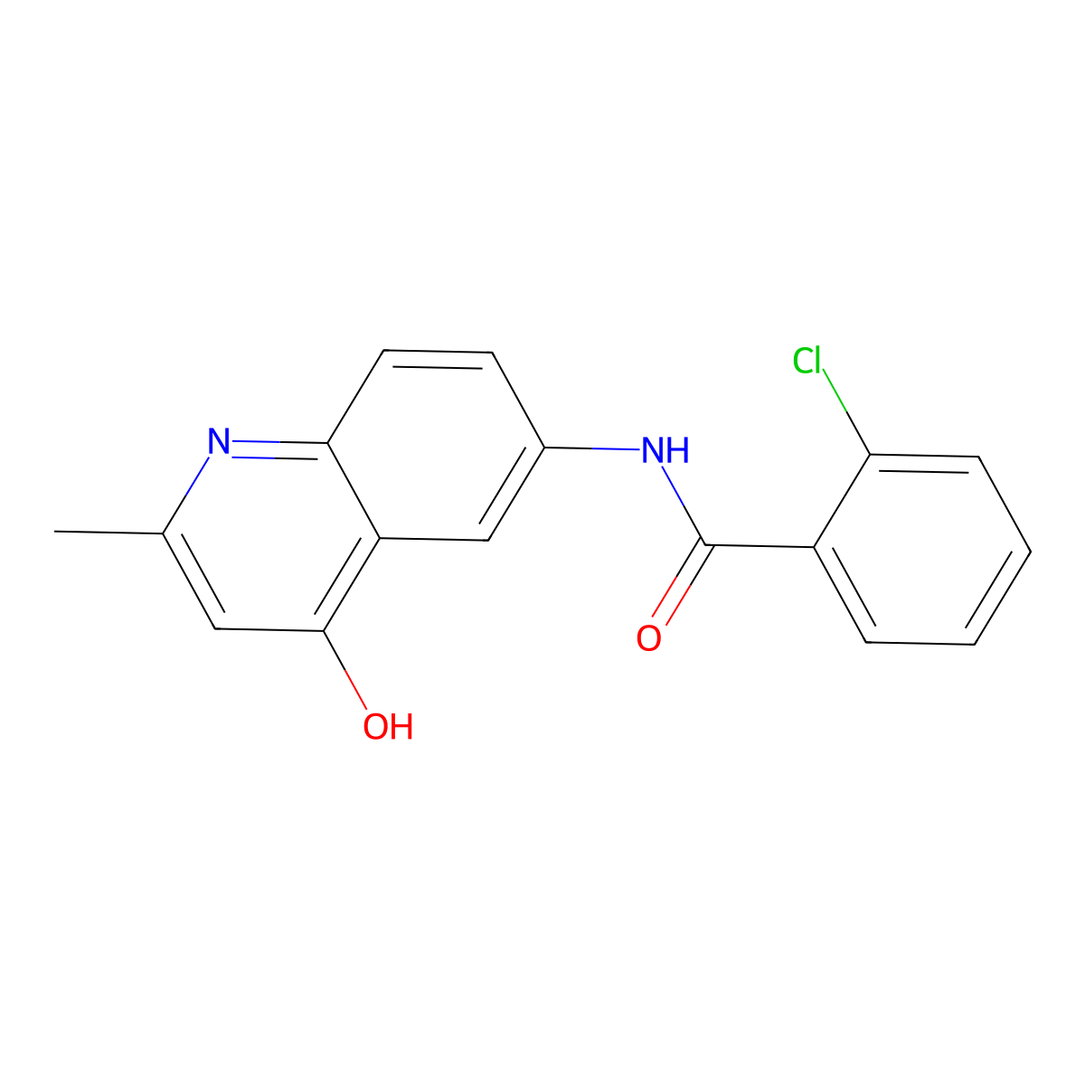 2-chloro-N-(4-hydroxy-2-methylquinolin-6-yl)benzamide molecular structure, CAS 553631-20-2