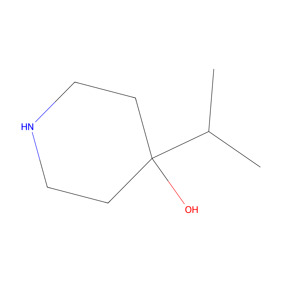 4-Isopropylpiperidin-4-ol molecular structure, CAS 553631-46-2