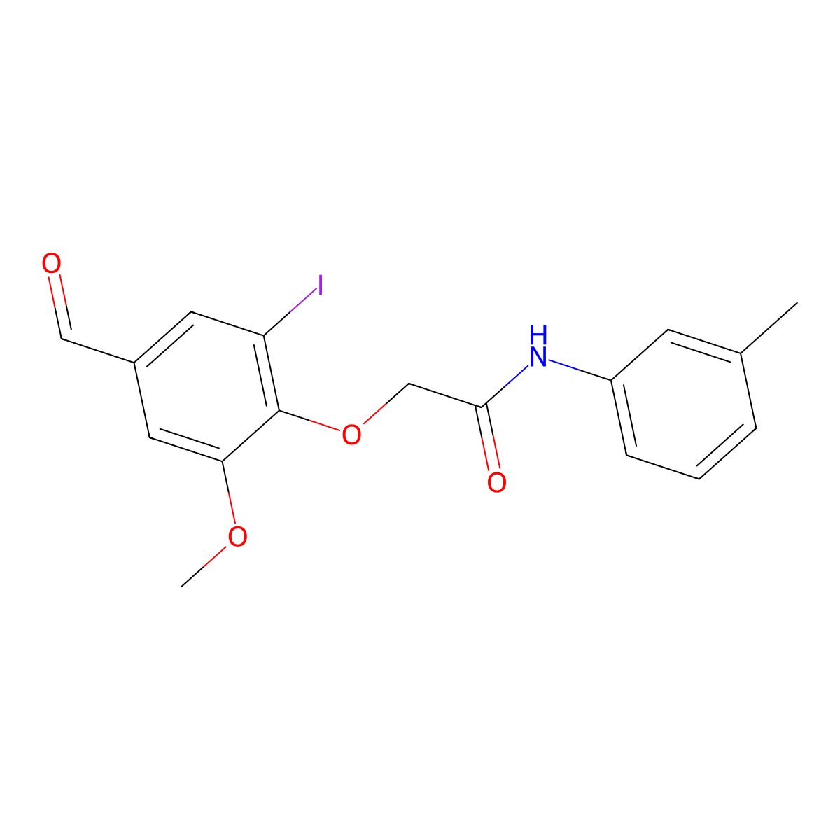 2-(4-formyl-2-iodo-6-methoxyphenoxy)-N-(3-methylphenyl)acetamide molecular structure, CAS 553631-81-5