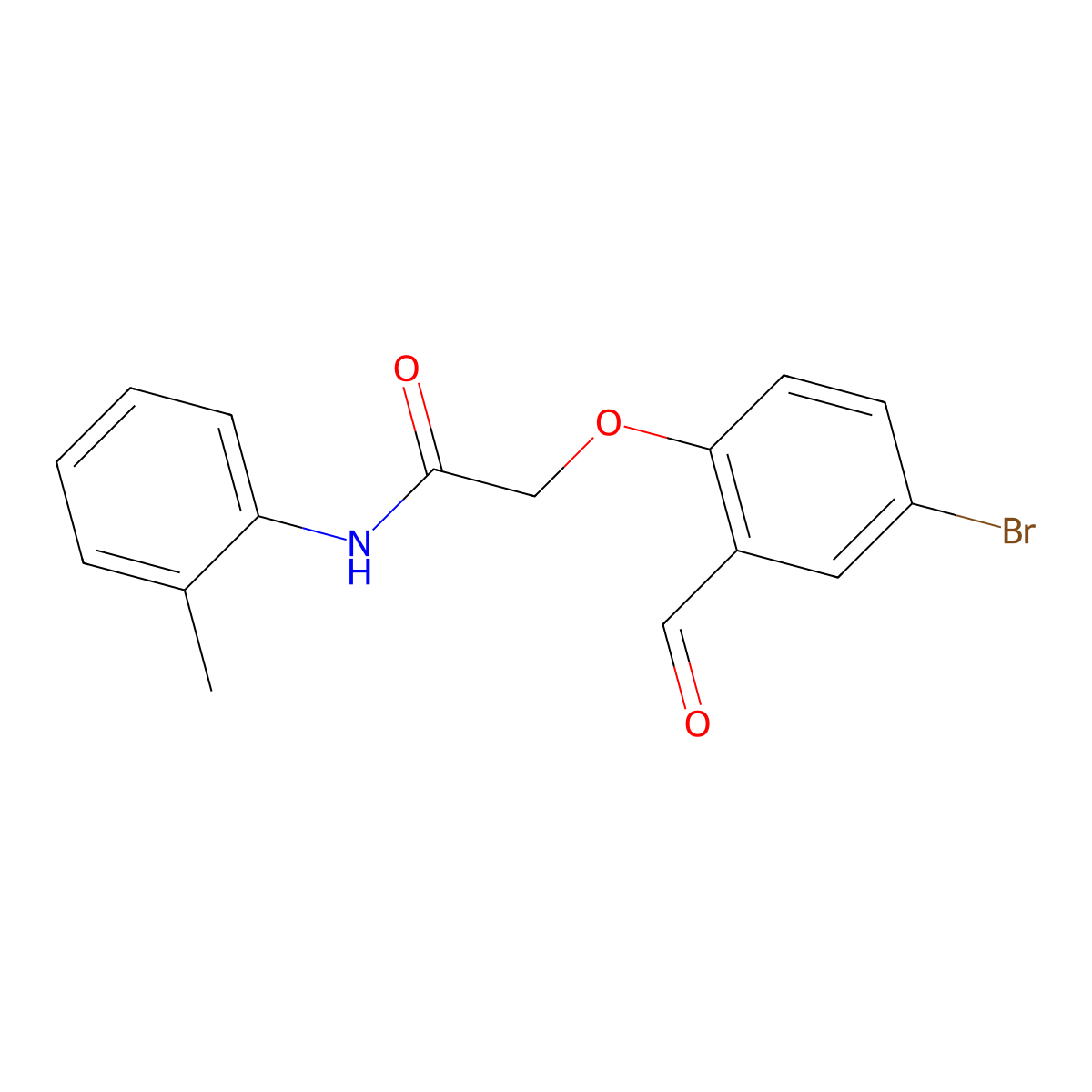 2-(4-bromo-2-formylphenoxy)-N-(2-methylphenyl)acetamide molecular structure, CAS 553639-44-4