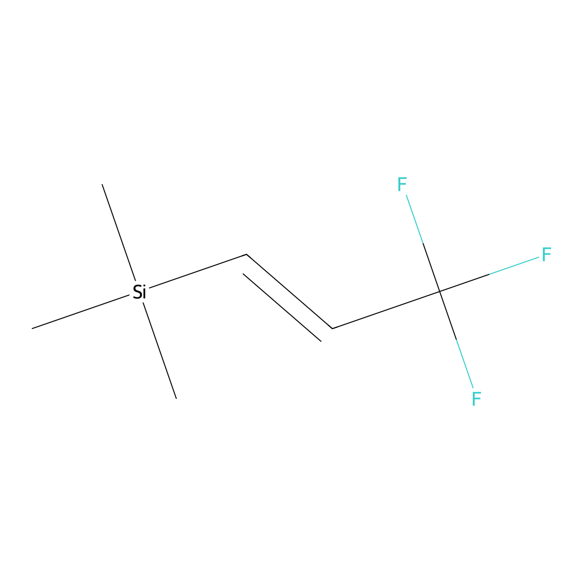 Trimethyl(3,3,3-trifluoroprop-1-en-1-yl)silane molecular structure, CAS 55364-28-8