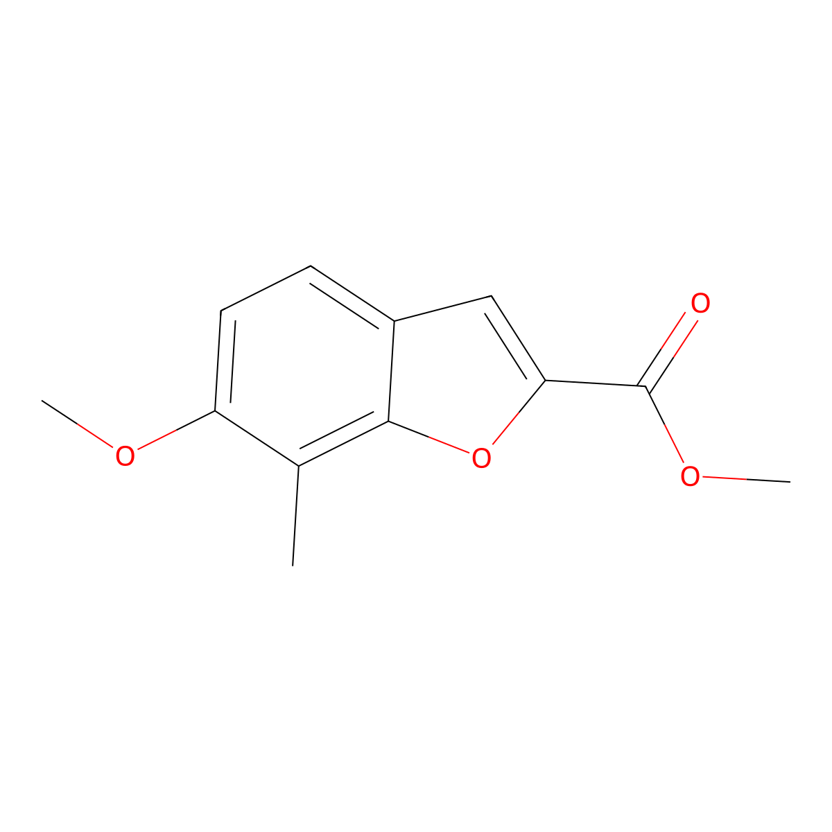Methyl 6-methoxy-7-methyl-1-benzofuran-2-carboxylate molecular structure, CAS 55364-65-3