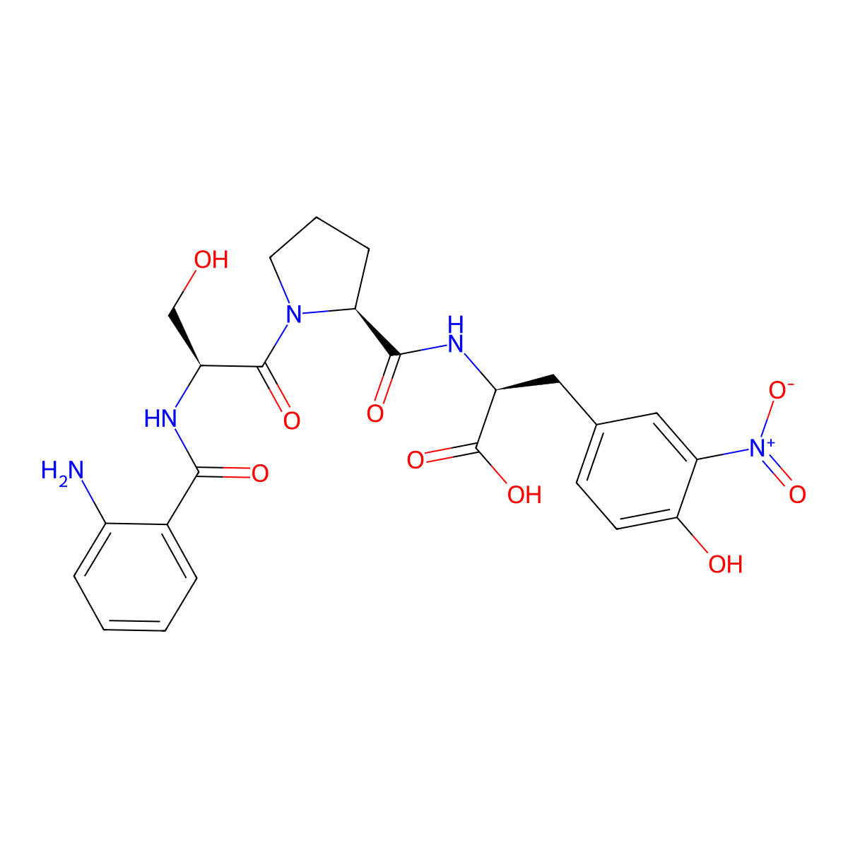 Abz-ser-pro-3-nitro-tyr-OH molecular structure, CAS 553644-01-2