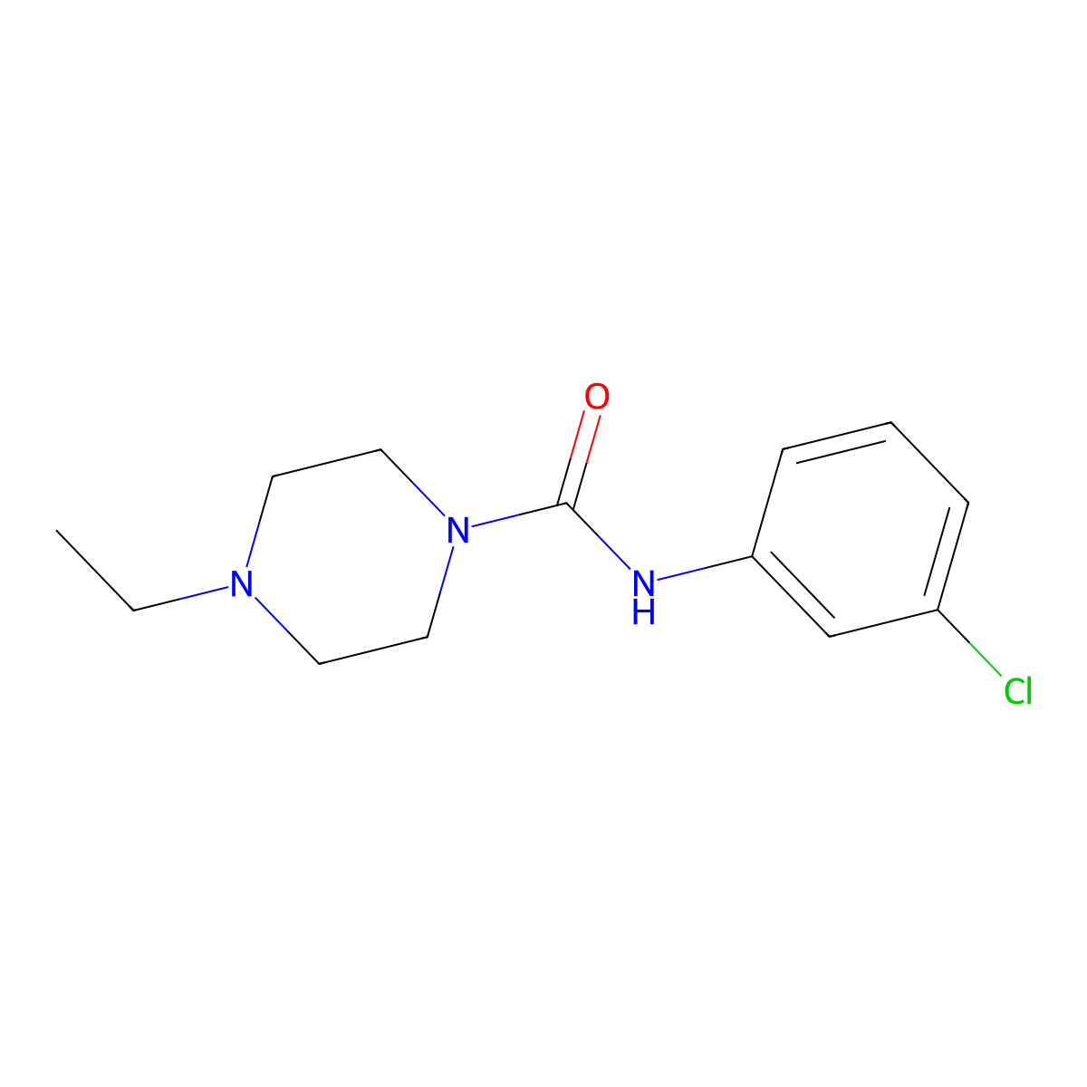 N-(3-chlorophenyl)-4-ethylpiperazine-1-carboxamide molecular structure, CAS 553657-27-5