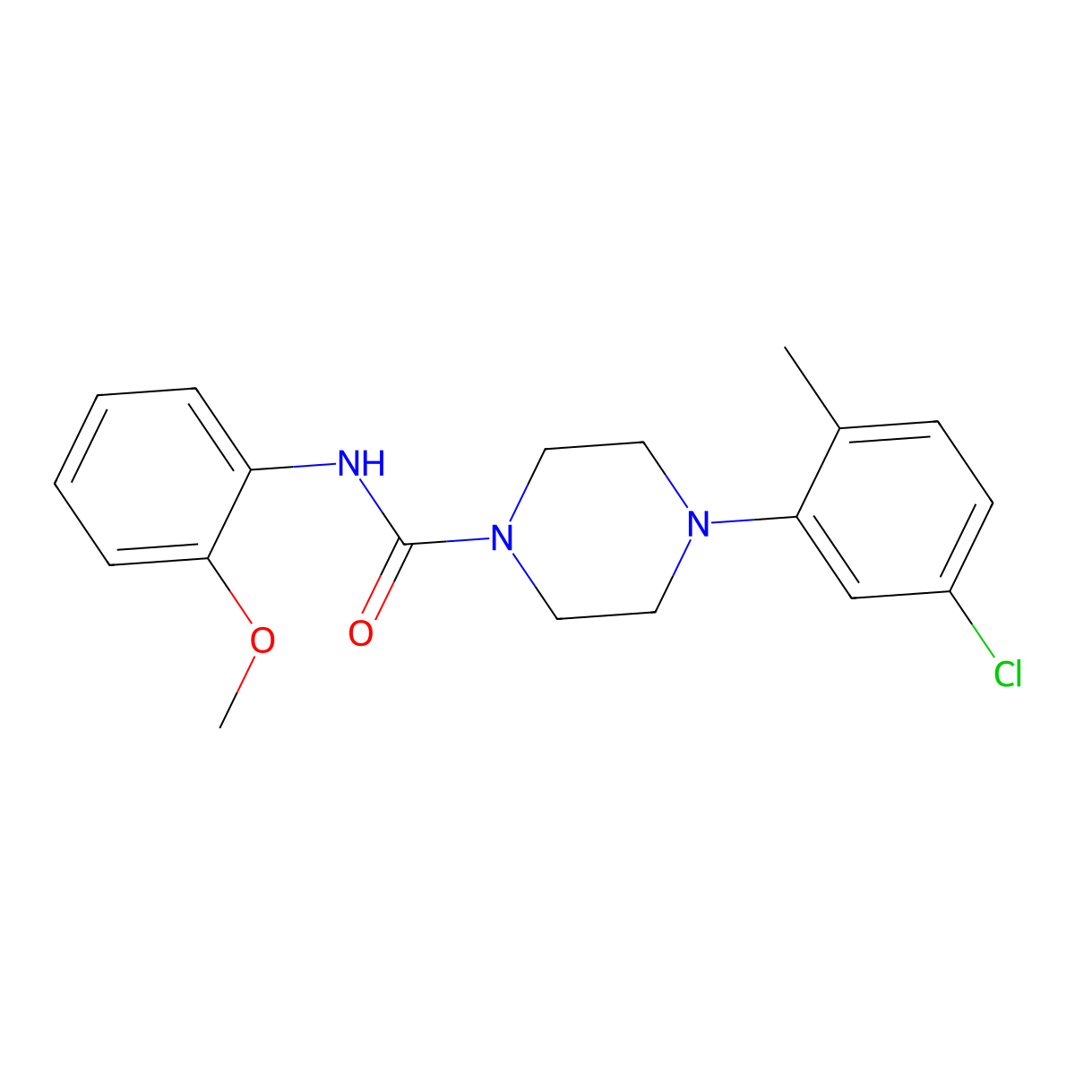 4-(5-chloro-2-methylphenyl)-N-(2-methoxyphenyl)piperazine-1-carboxamide molecular structure, CAS 553657-30-0