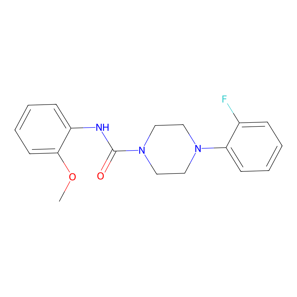 4-(2-fluorophenyl)-N-(2-methoxyphenyl)piperazine-1-carboxamide molecular structure, CAS 553657-41-3