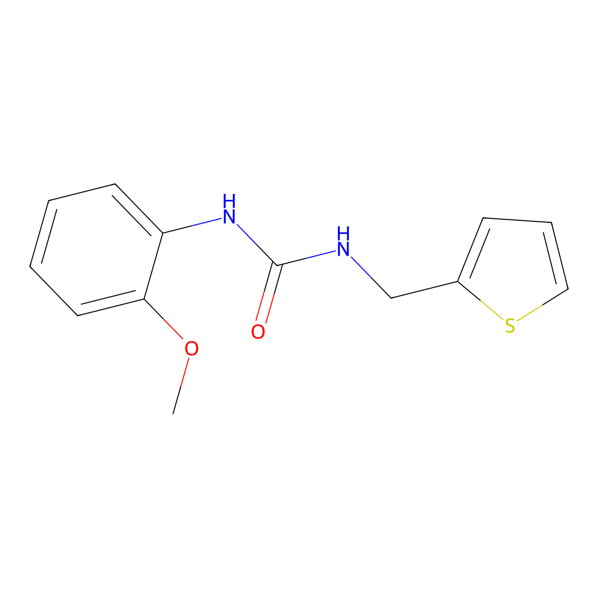 1-(2-Methoxyphenyl)-3-(thiophen-2-ylmethyl)urea molecular structure, CAS 553657-47-9