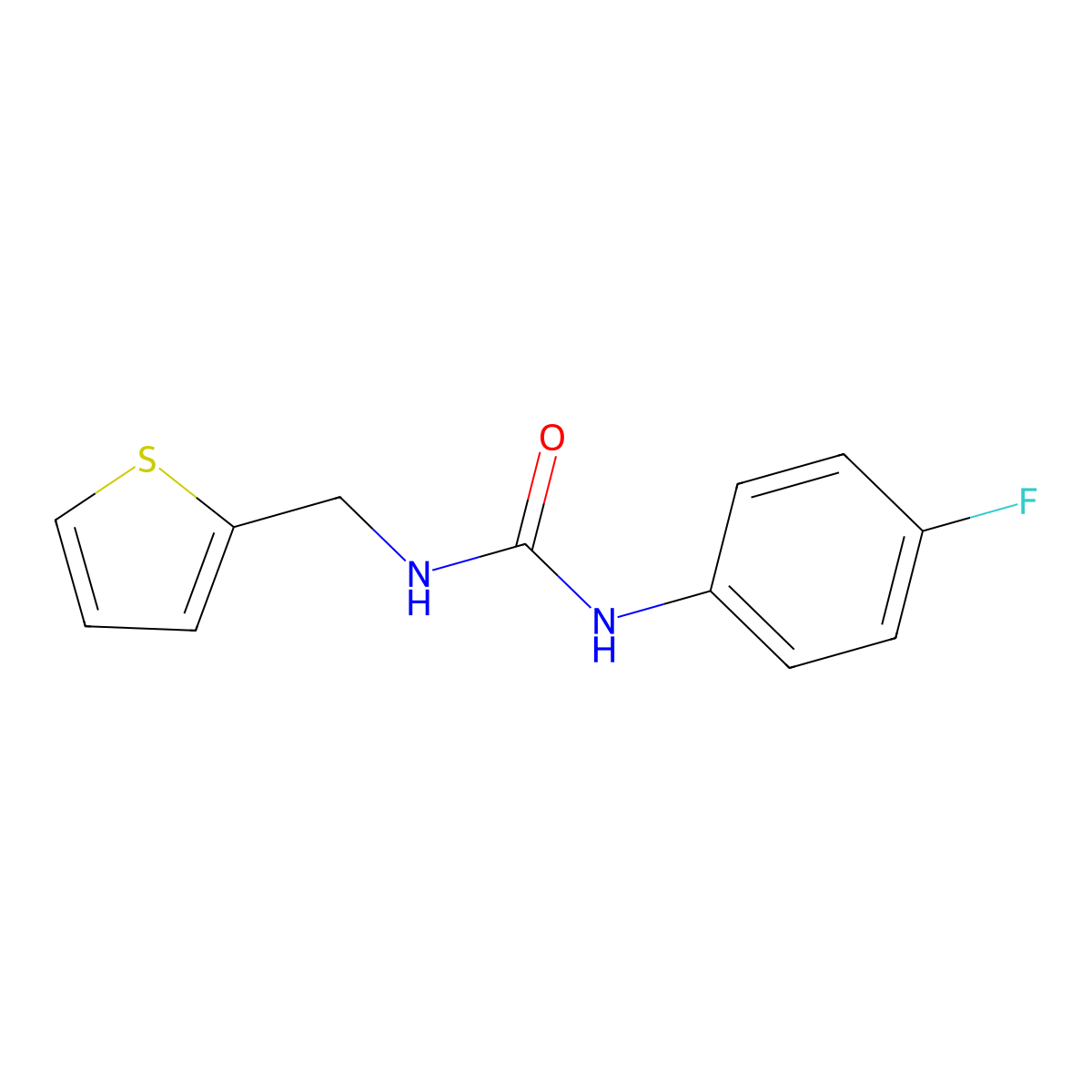 1-(4-Fluorophenyl)-3-(thiophen-2-ylmethyl)urea molecular structure, CAS 553657-51-5