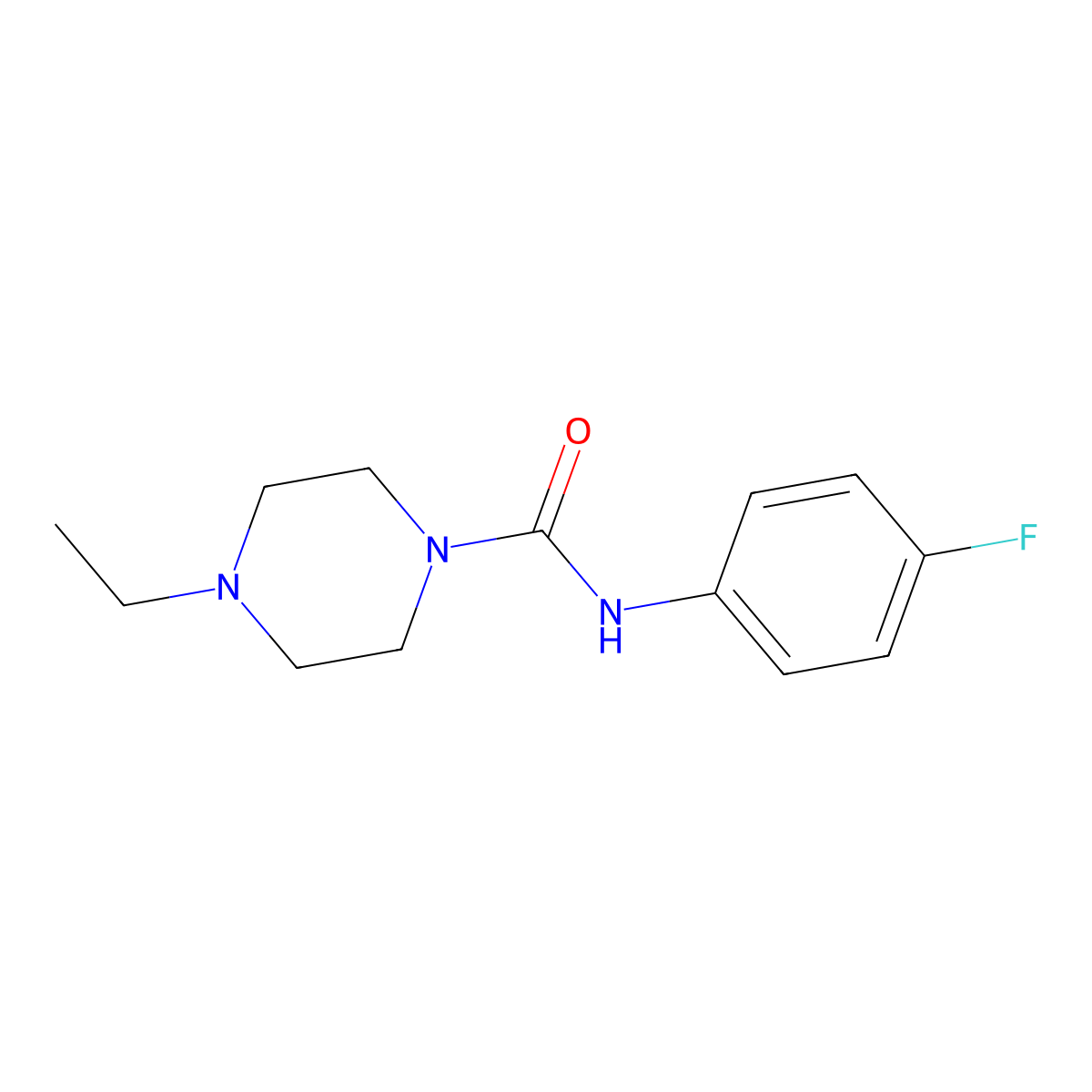 4-ethyl-N-(4-fluorophenyl)piperazine-1-carboxamide molecular structure, CAS 553657-52-6